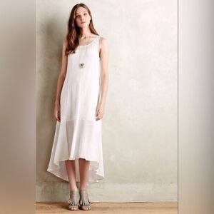 Anthropologie Leifsdottir Cloud White Cotton Sheer Maxi Dress Size S